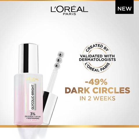 L'Oréal Paris Glycolic Eye Serum For Dark Circles &  Brighten Eyes 20ml