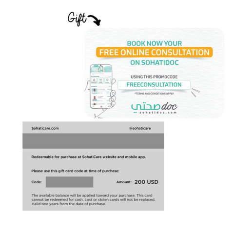 SohatiCare Gift Card + Sohatidoc Free Consultation Card