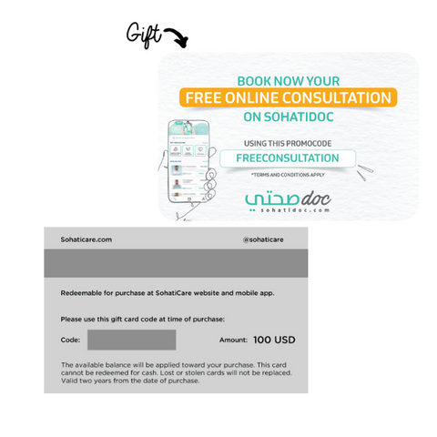 SohatiCare Gift Card + Sohatidoc Free Consultation Card