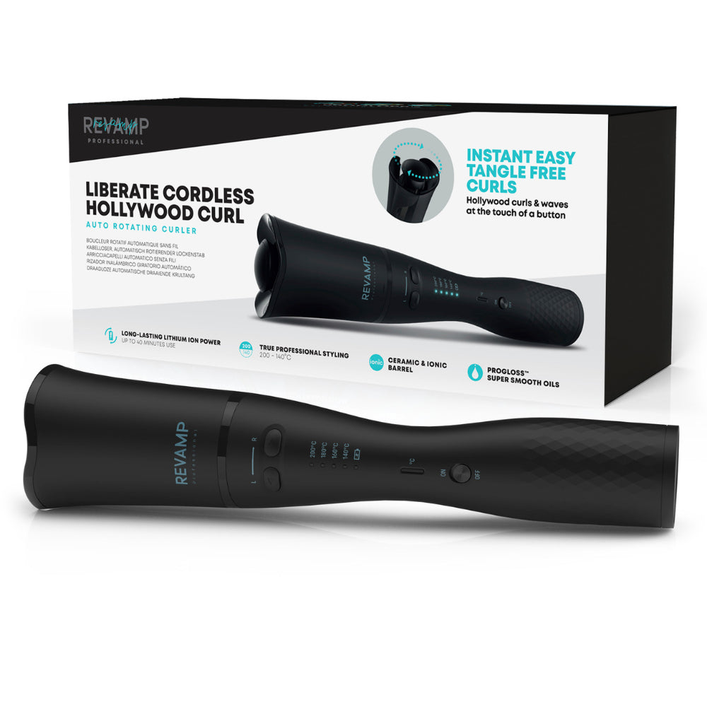 Revamp Progloss Liberate Cordless Hollywood Curl Automatic Rotating Curler