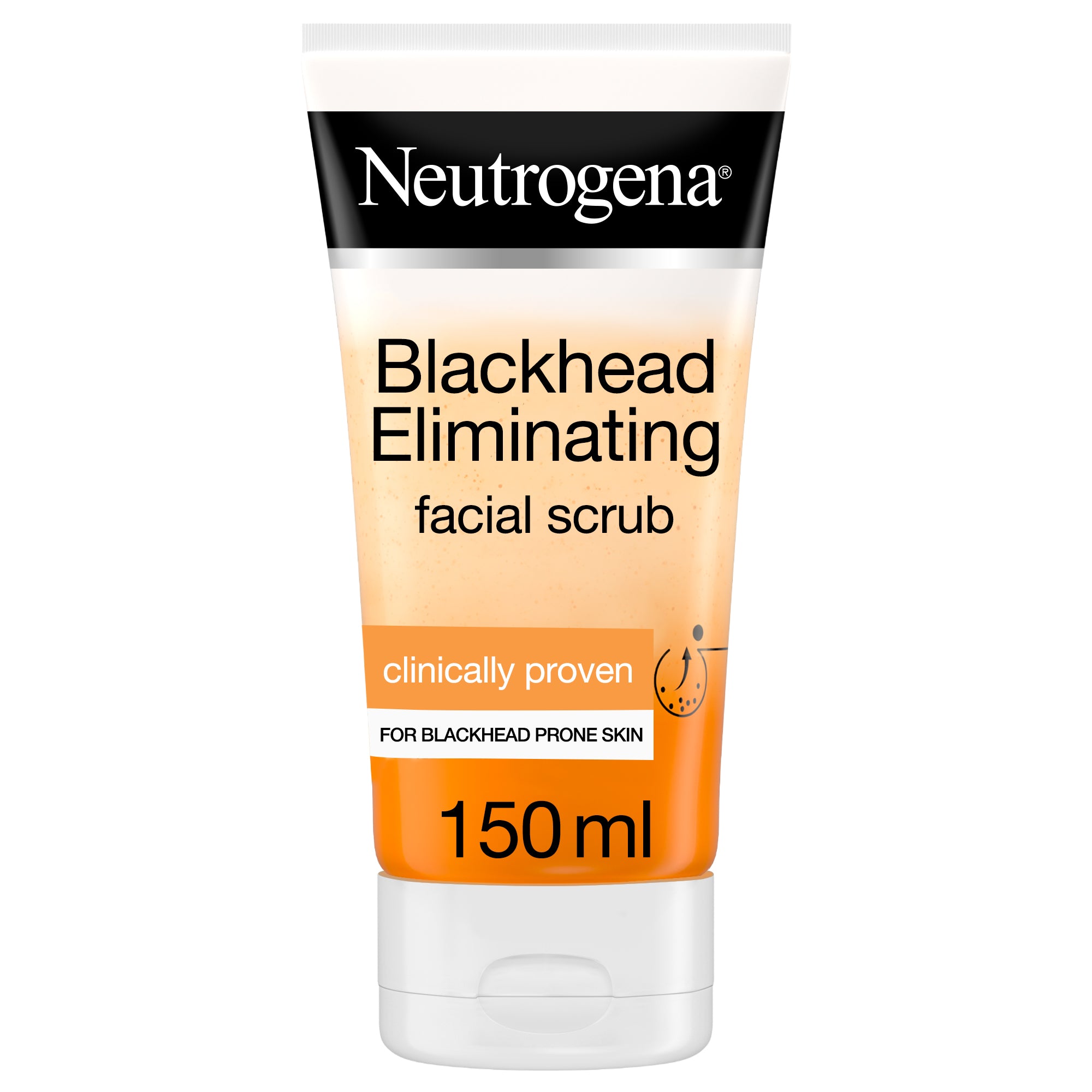 Neutrogena, Blackhead Eliminating Facial Scrub With Purifying Salicylic Acid, helps eliminate and prevent blackheads from day 1, for a refined complexion, 150ml