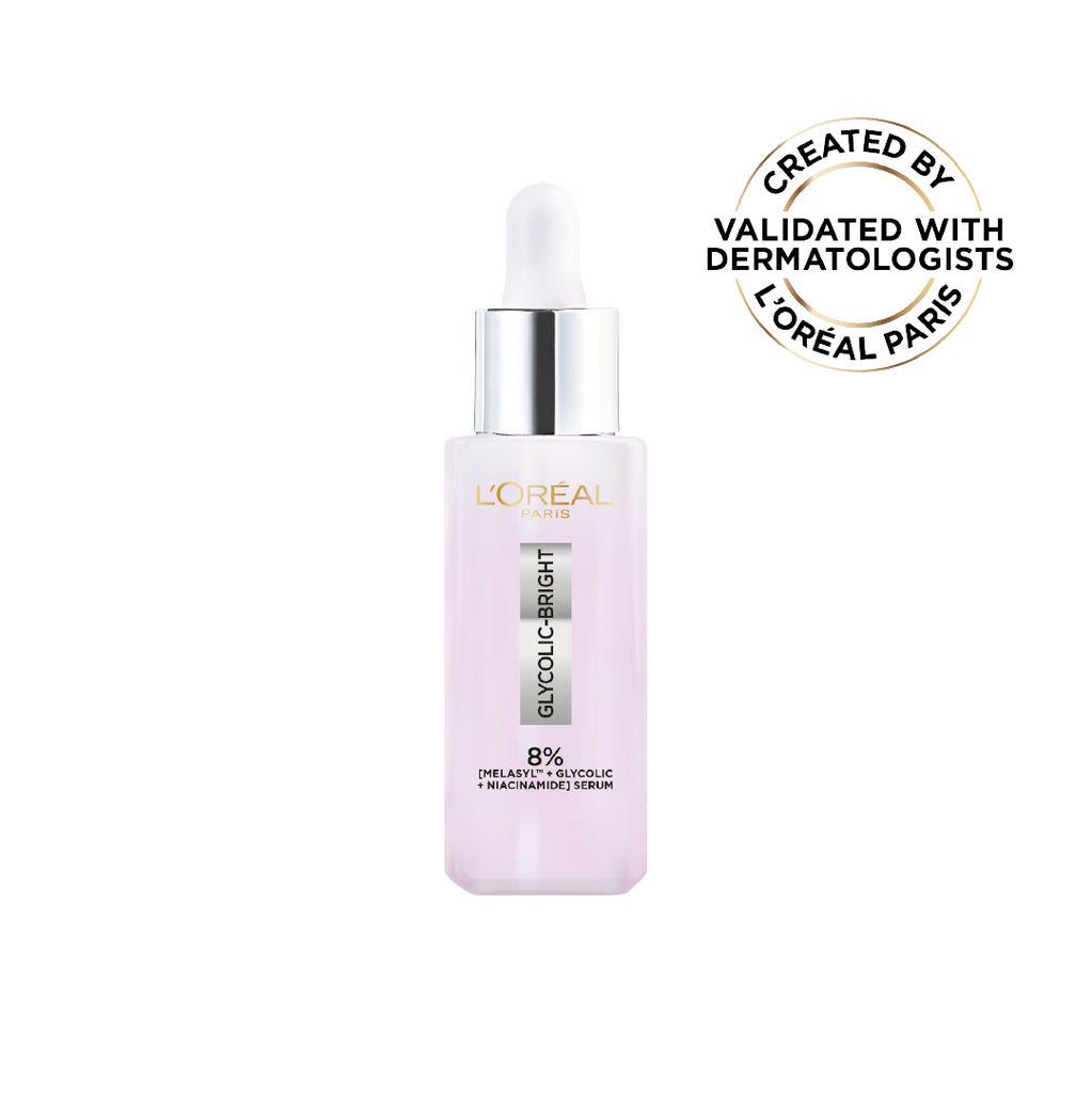 L’Oréal Paris, Glycolic Bright Face Serum, With 8% [Melasyl ™ + Glycolic Acid + Niacinamide], for Dark Spots and Brightening 30ml