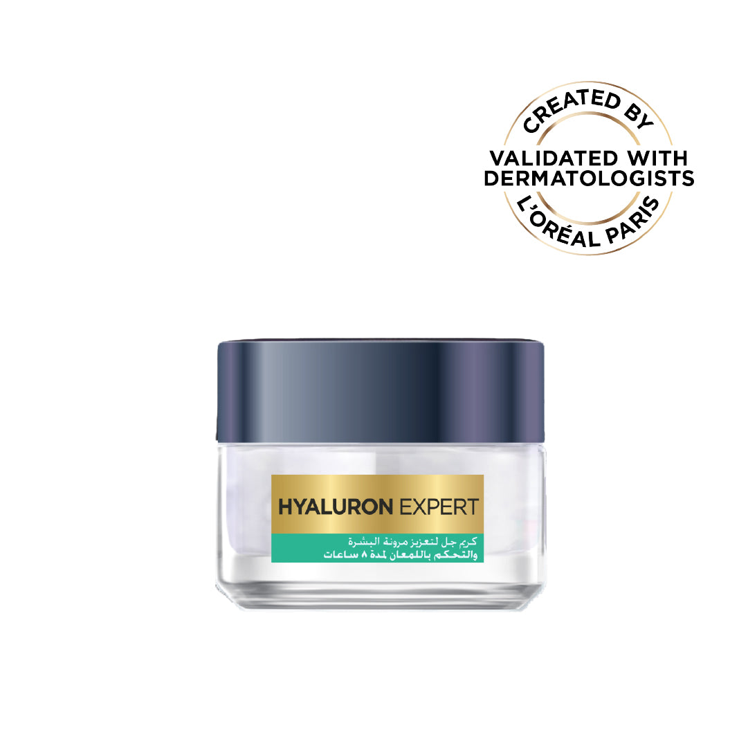 L’Oréal Paris, Hyaluron Expert Oil and Shine Control Replumping Gel Cream, for Combination to Oily Skin, with Hyaluronic Acid and Salicylic Acid, 50 ml