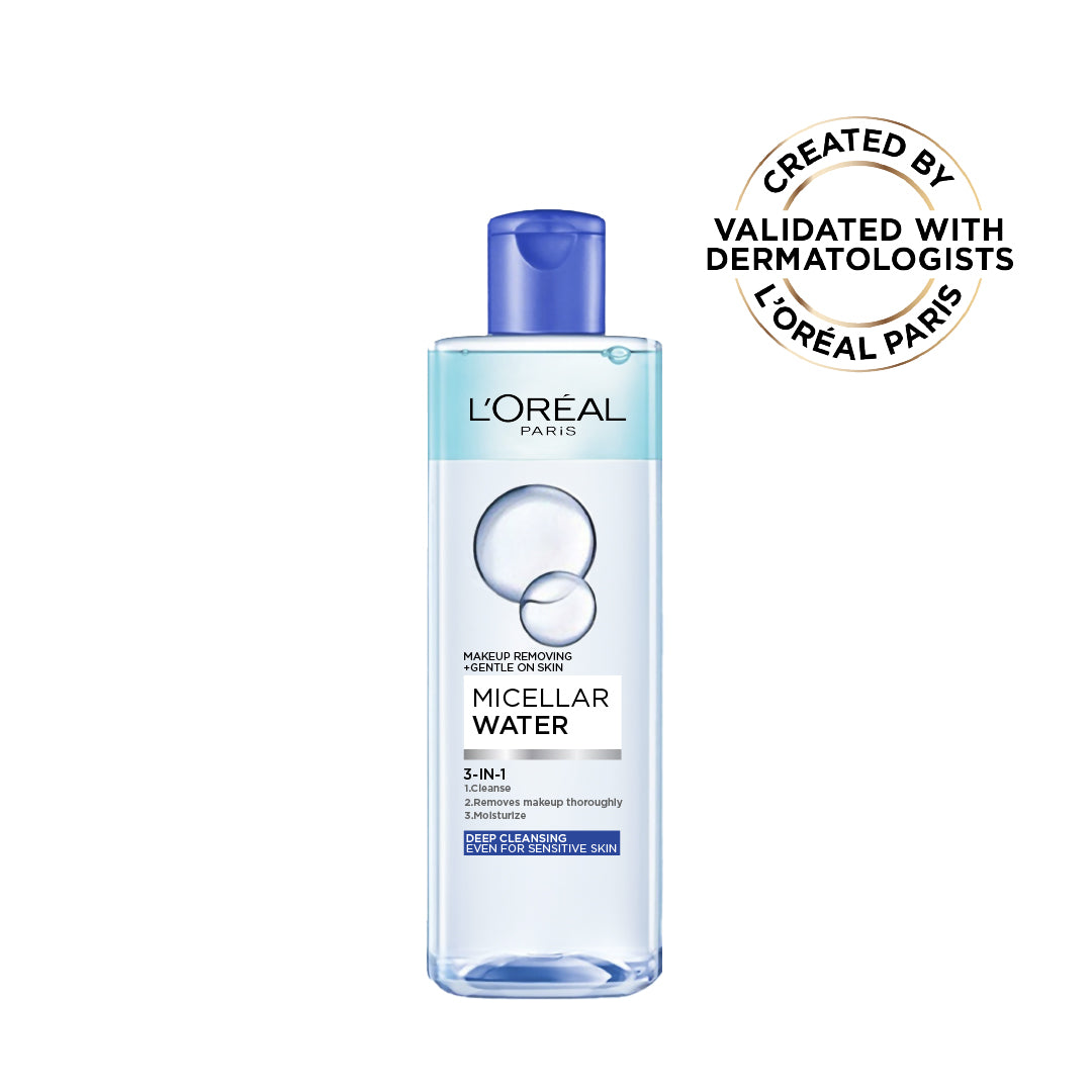 L'Oréal Paris, 3-in-1 Bi-Phase Micellar Water, Deeply Cleanse, Remove Water Proof Makeup and Soothe, for All Skin Types and Sensitive Skin, 400ml