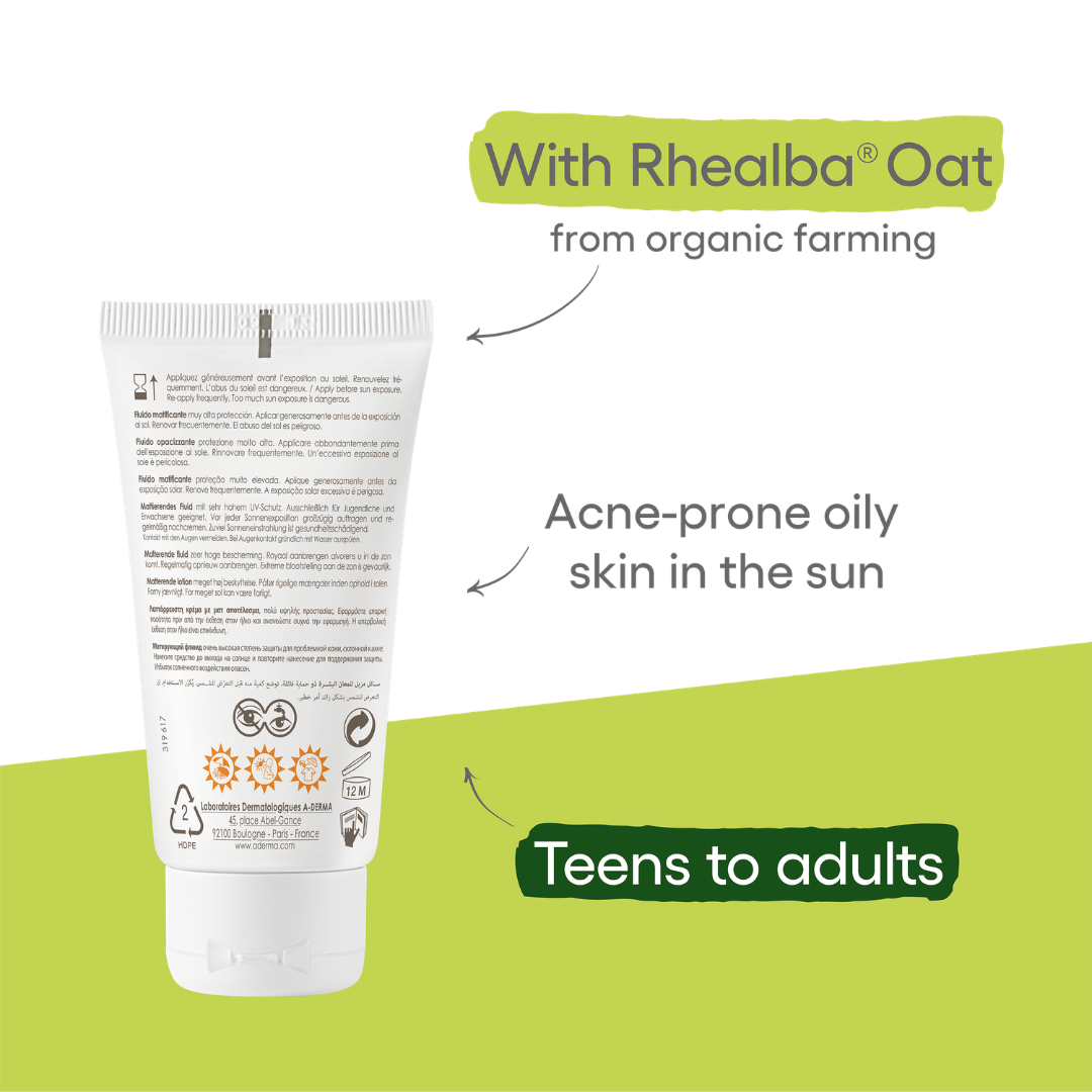 A-Derma Buy 1 Get 1 Protect AC Mattifying Face Sunscreen Fluid SPF50+ for acne prone skin 40ml