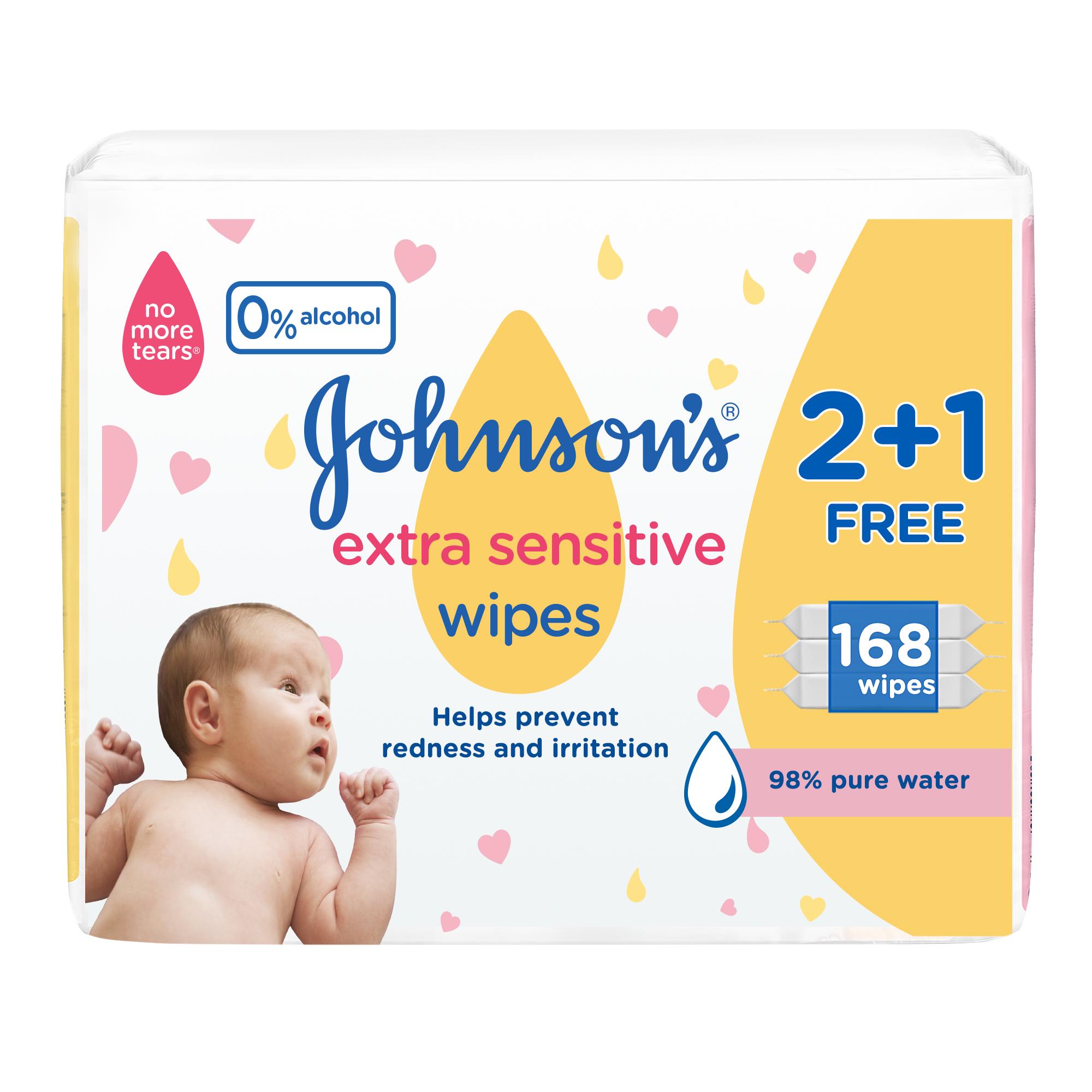 JB wipes Extra sensitive 56's 2+1 new pack 