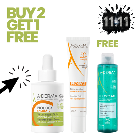 Buy Aderma Biology Energy C + Protect Invisible Fluid SPF50 & Get  Biology Ac Gel - Gentle Cleanser for Acne (Free)