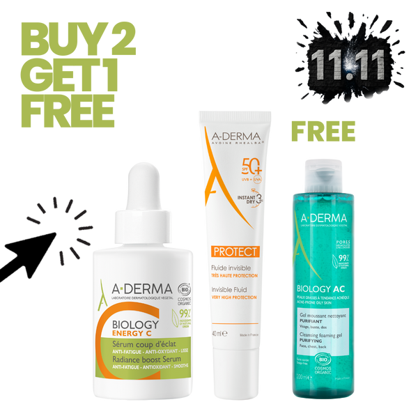 Buy Aderma Biology Energy C + Protect Invisible Fluid SPF50 & Get  Biology Ac Gel - Gentle Cleanser for Acne (Free)