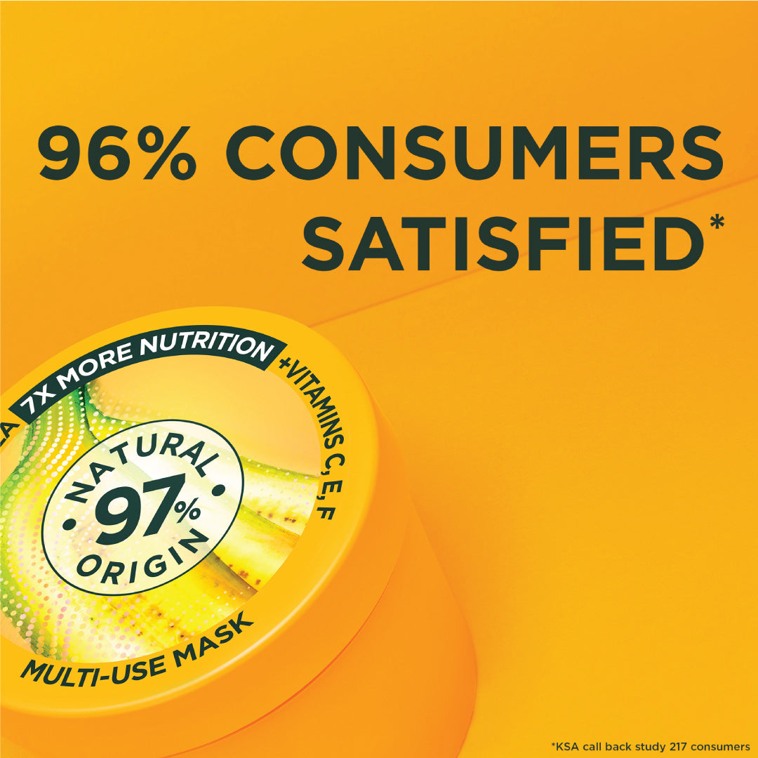 Garnier Ultra Doux Banana Vegan Hair Food 3in1 Mask for dry hair, Boosted with Vitamins C, E & F