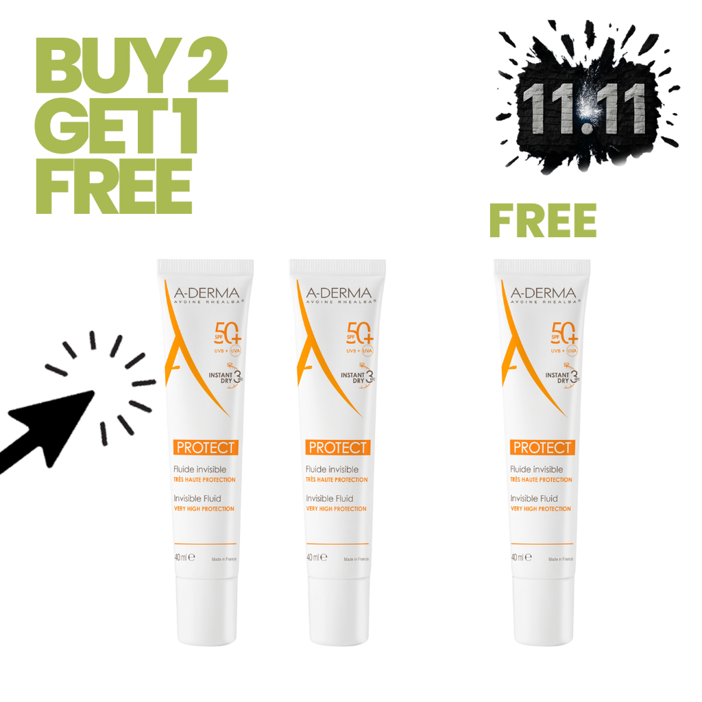 Buy 2 A-Derma Protect Invisible Fluid SPF50+ 40ml & get 1 for free