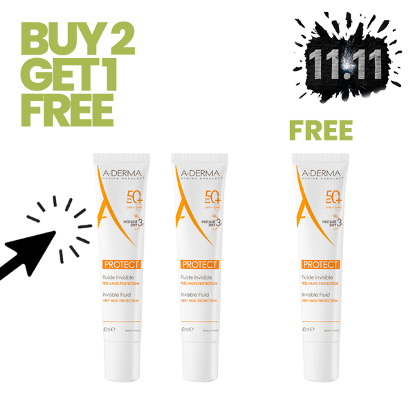 Buy 2 A-Derma Protect Invisible Fluid SPF50+ 40ml & get 1 for free