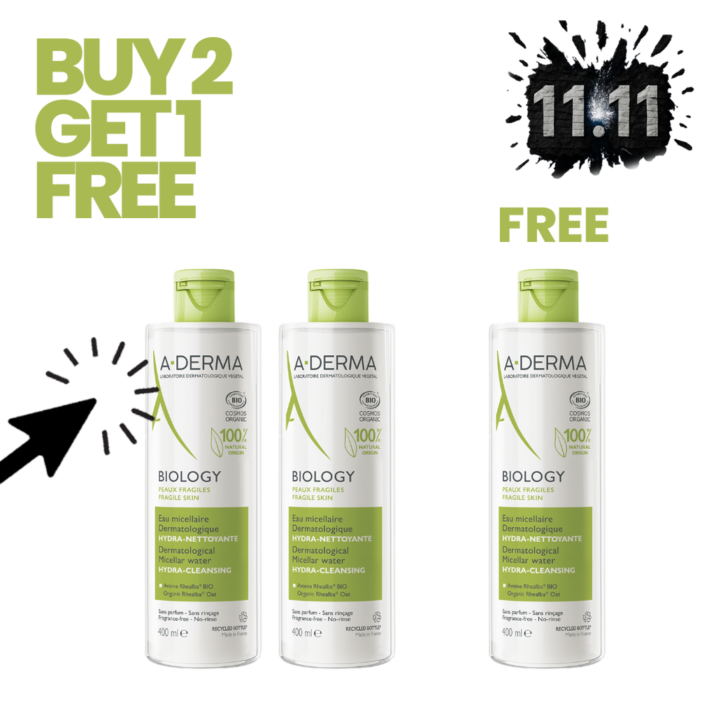 Buy 2 Aderma Biology Dermatological Micellar Water Hydra-Cleansing 400ml & Get 1 Free