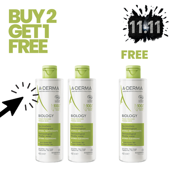 Buy 2 Aderma Biology Dermatological Micellar Water Hydra-Cleansing 400ml & Get 1 Free