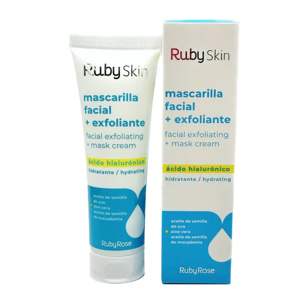 Ruby rose skin exfoliating cream mask with hyaluronic acid