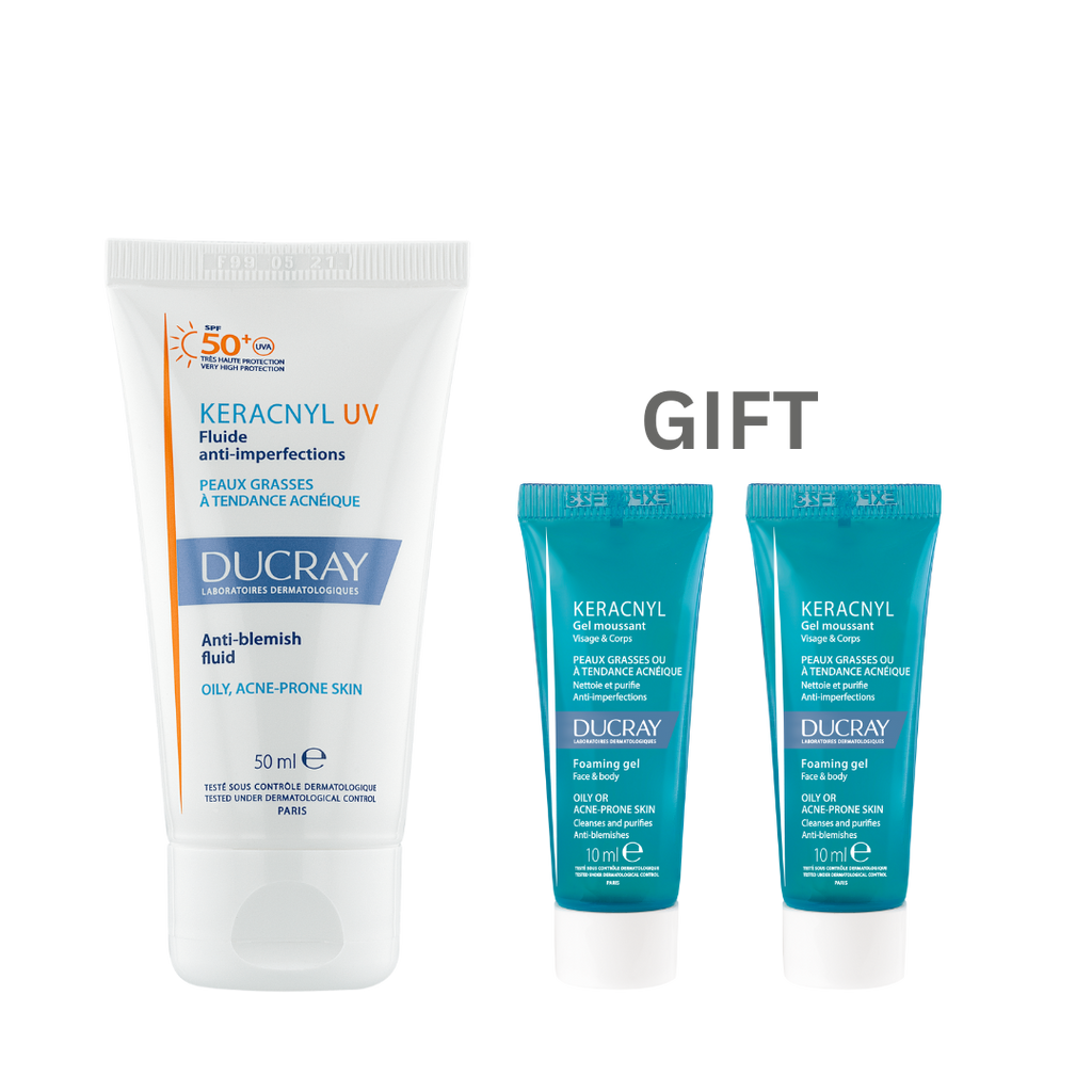 DUCRAY KERACNYL UV 50+50ML FLUID Get 2x ducray keracnyl gel 10ml