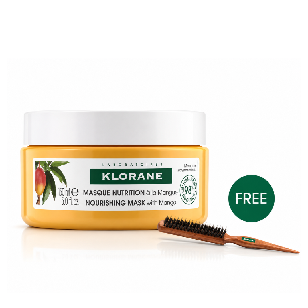 Buy Klorane Nutrition Mango mask 150ml & get a FREE Hairbrush