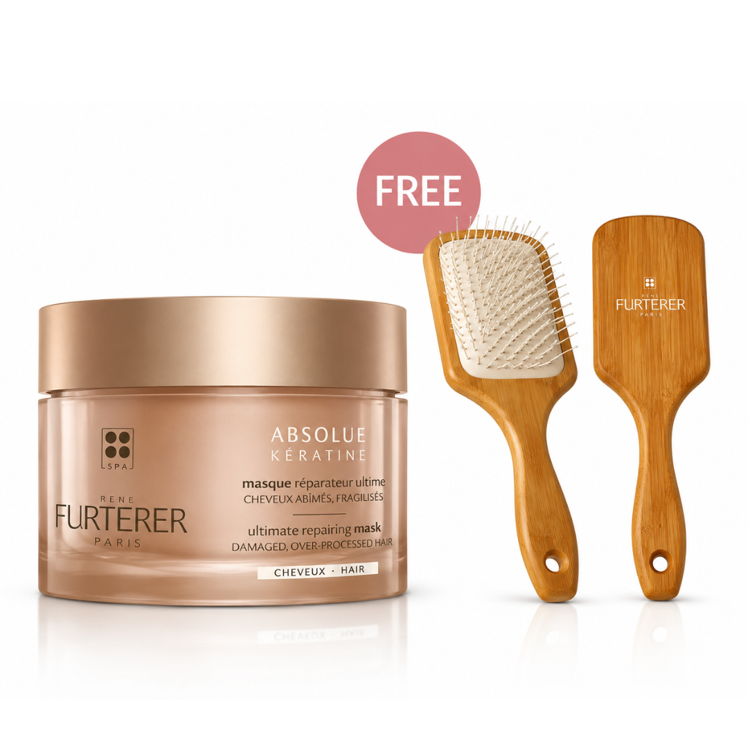 Buy Rene Furterer Absolue Kératine repairing mask & get a FREE Hairbrush