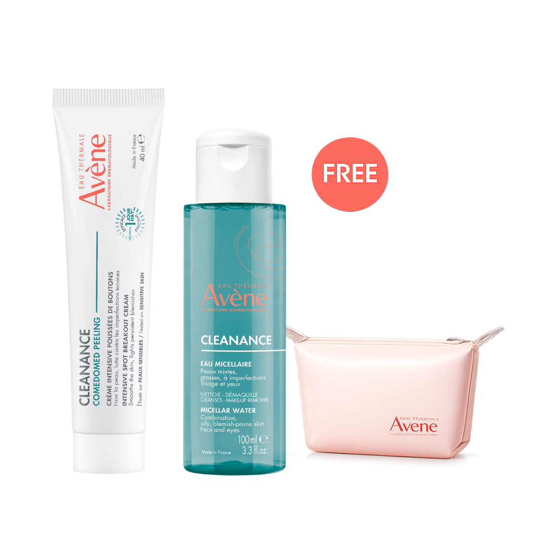 Buy Avène Comedomed Peeling intensive breakout cream 40ml & get a FREE 100ml Cleanance purifying toner + Pouch
