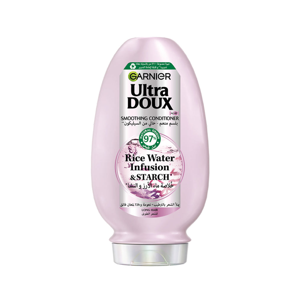 Garnier Ultra Doux Rice Water Infusion & Starch Conditioner, for Long Hair, Smooth and Shine 200 mL