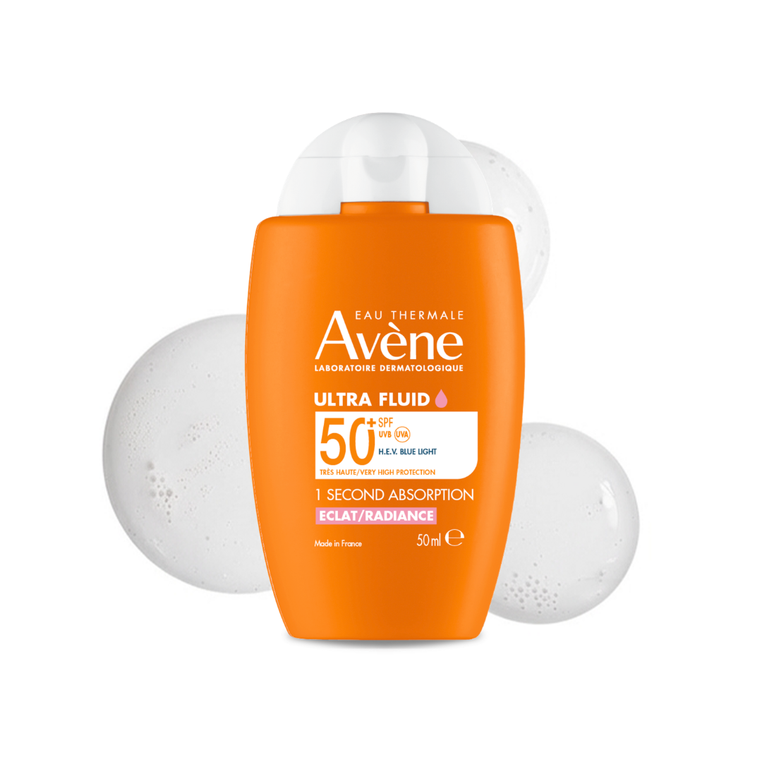 Avène Ultra fluid Eclat Radiance SPF50+ Sunscreen 50ml  | Ultra Light Hydrating Micropigments Tinted Sunscreen