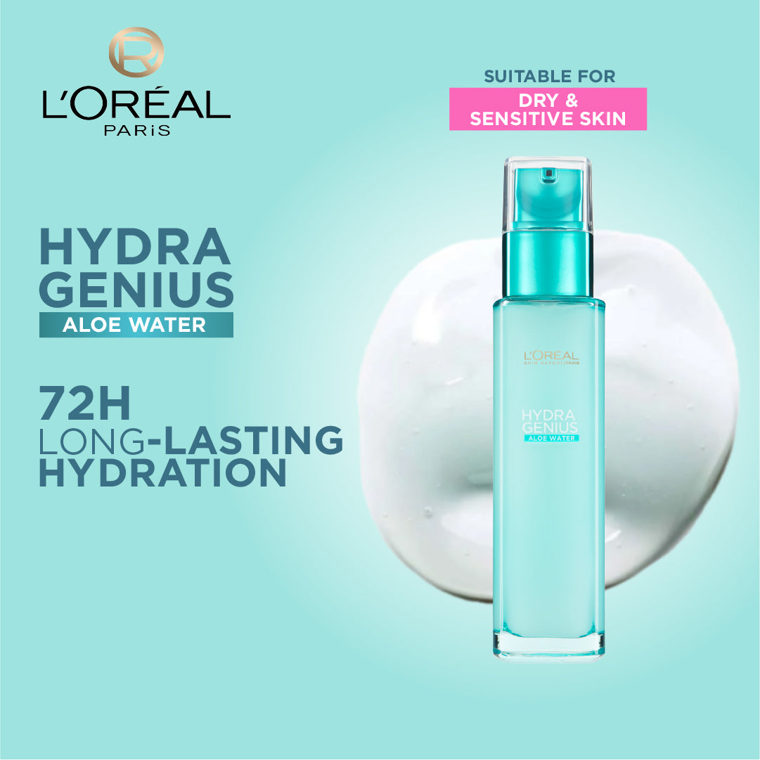 L'Oréal Paris, Hydra Genius, Water-Based Gel Facial Moisturiser, with Aloe Vera, 70 ml