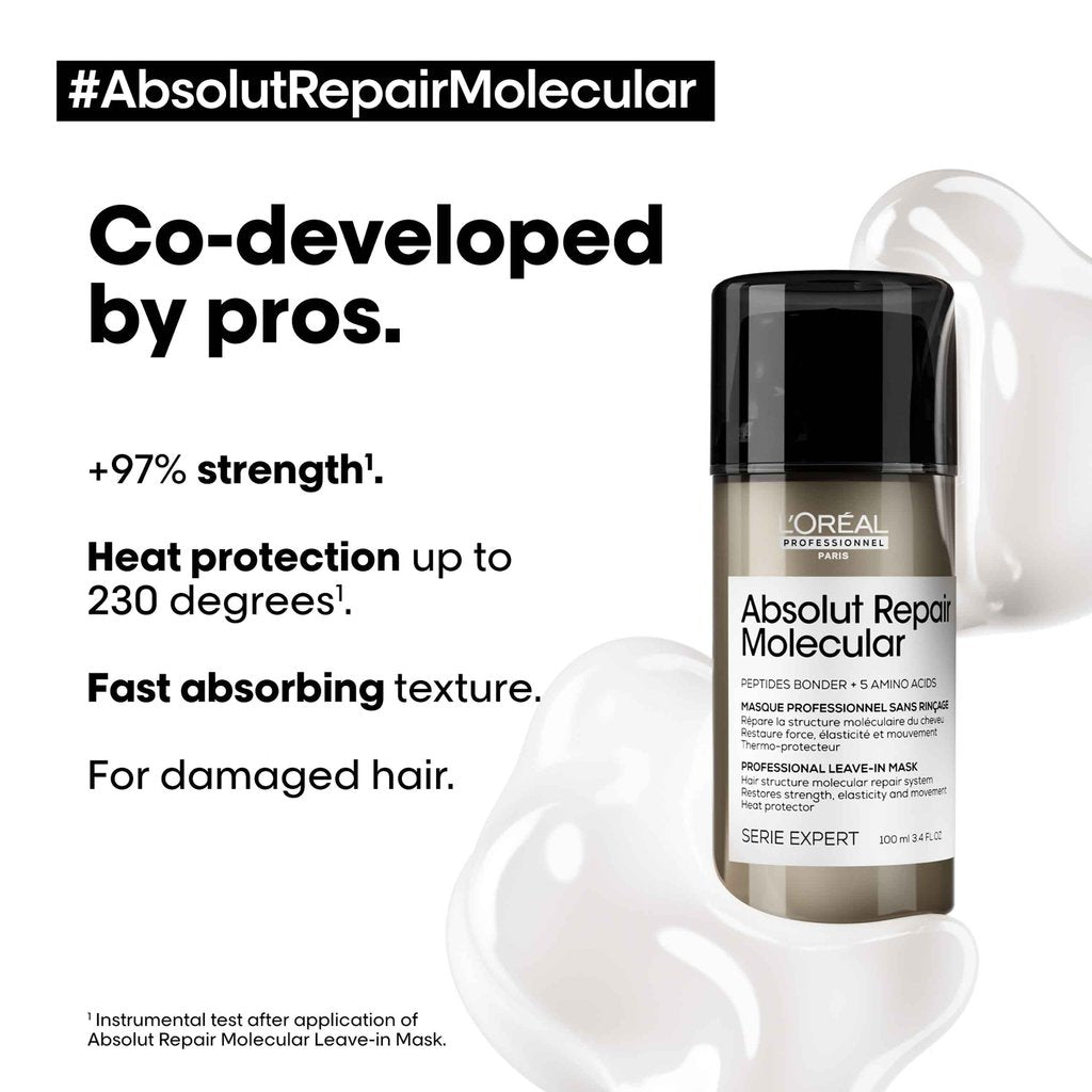 L’Oréal Professionnel | Absolut Repair Molecular | Deep molecular repairing leave-in mask for damaged hair | SERIE EXPERT | 100ml