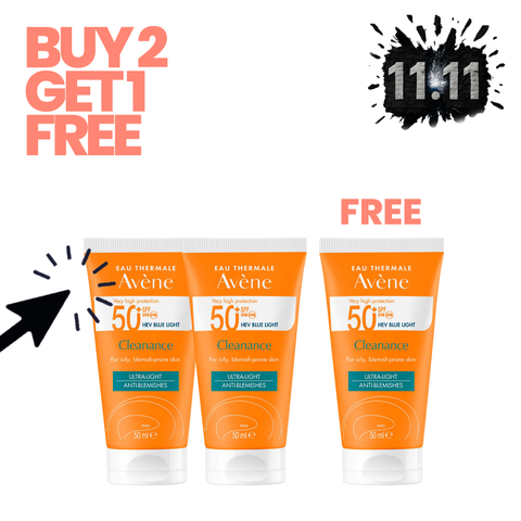 Buy 2 Avene Cleanance Solaire SPF50+ 50ML & Get 1 Free