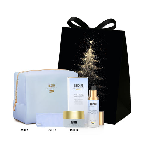 Christmas Sets: Hyaluronic Concentrate Serum 50ml + Hyaluronic Eyes Mini + Blue Pouch + Blue Head Band