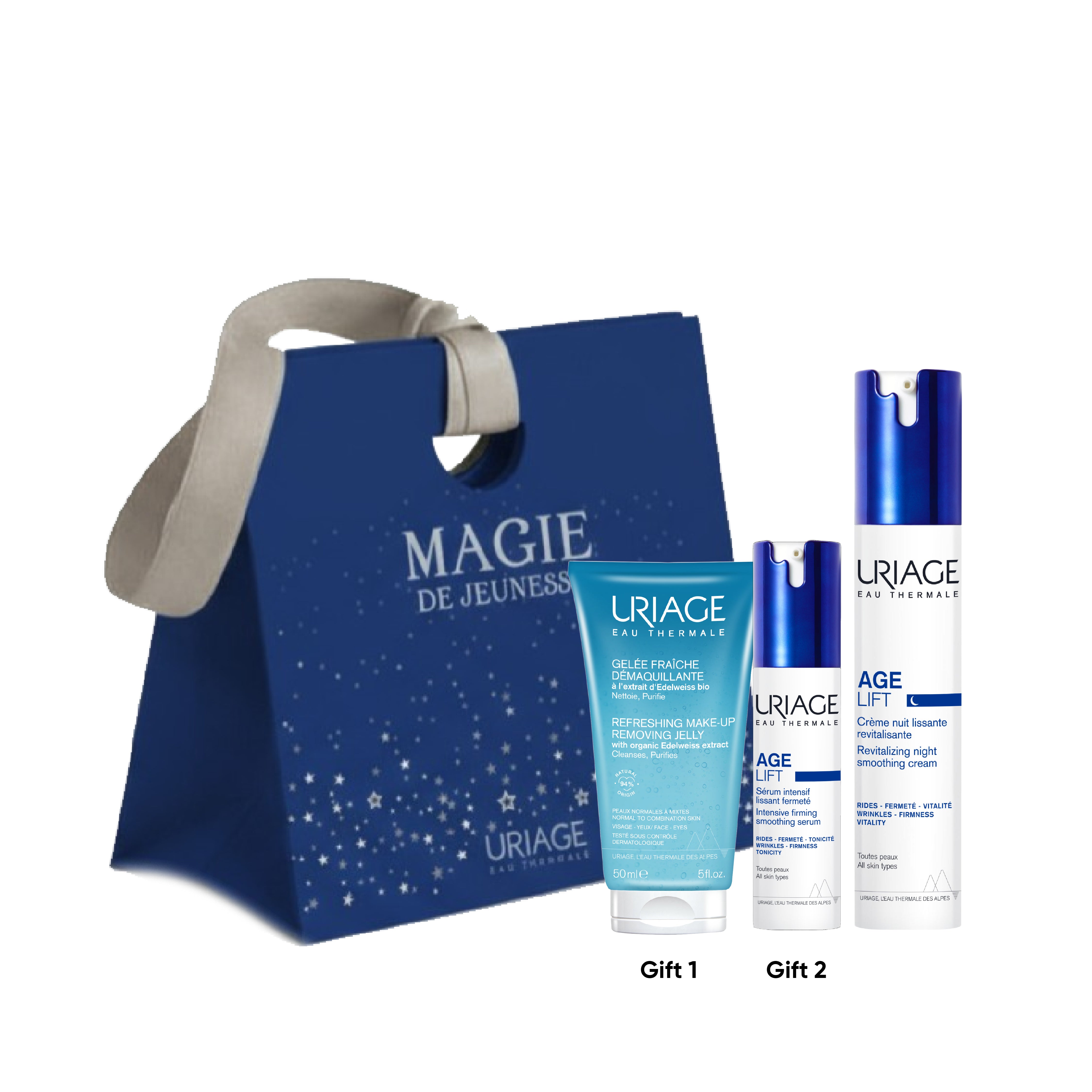 Age Lift Crème Nuit Liss Revitalisante 40ml + Travel Size/Mini Gelée Fraîche Démaquillante 50ml + Travel Size Age Lift Serum Intensif Lissant Fermeté
