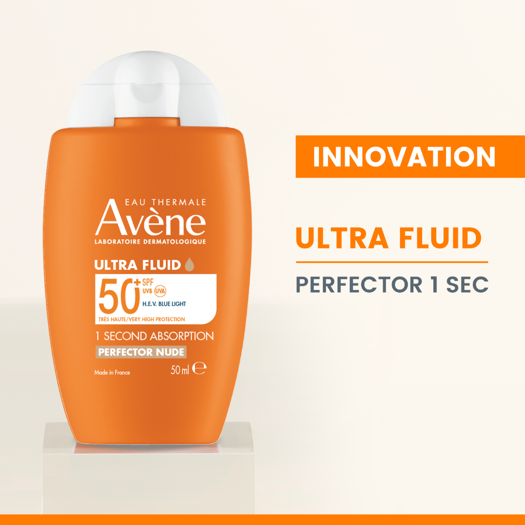 Avène Ultra Fluid Tinted Perfector SPF 50+ Sunscreen 50ml | Ultra Light Tinted Sunscreen for Sensitive Skin - no white cast
