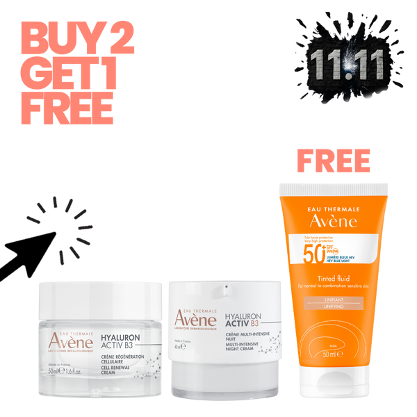 Buy Hyaluron Activ B3 cream + Hyaluron Activ B3 Night cream & Get Avène Sunscreen Tinted SPF 50+(Free)