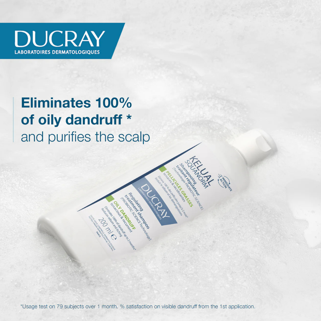 Buy Ducray Kelual Squanorm anti-dandruff treatment shampoo 200ml & get a FREE 100ml Elution Rebalancing Anti-dandruff shampoo