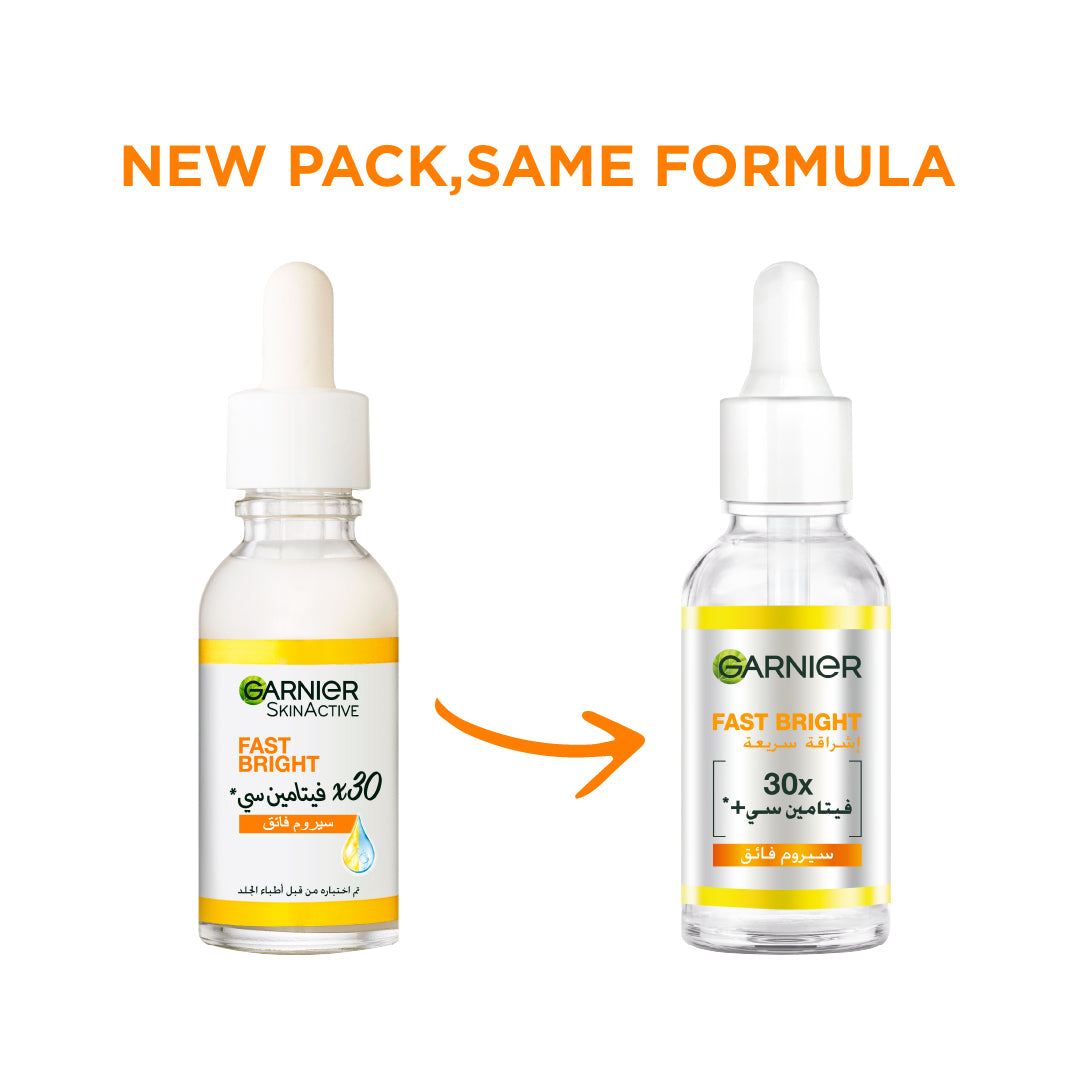 Garnier Fast Bright Vitamin C + Niacinamide 30x Brightening Booster Serum