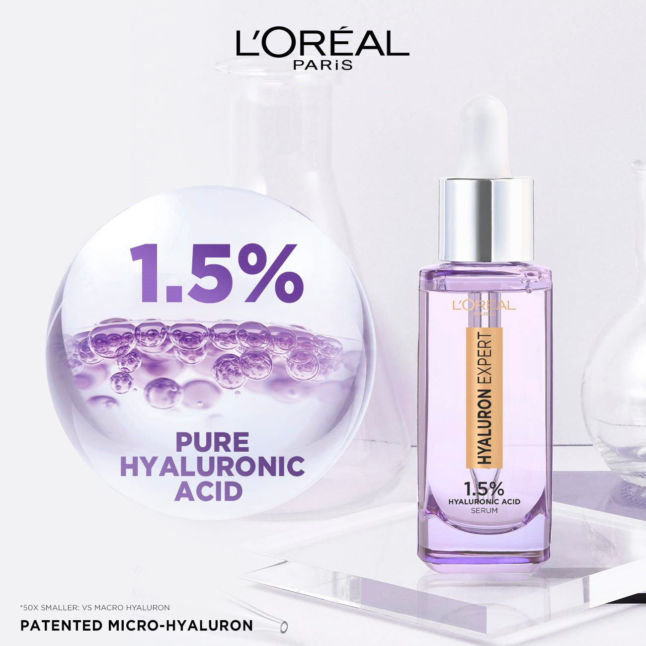 L’Oréal Paris, Hyaluron Expert Replumping Face Serum, with 1.5% Hyaluronic Acid, for Fine Lines Reduction, Hydration and Youthful Looking Skin , 30ml
