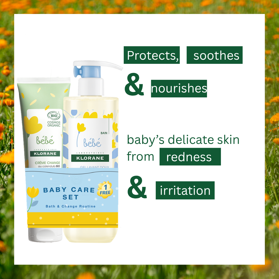 Buy Klorane Baby Certified Organic Change Cream and get a free 500ml Gentle Foaming gel