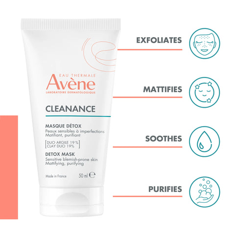 AVENE CLEANANCE MASQUE DETOX PEAUX SENSIBLES A IMPERFECTIONS 50ML
