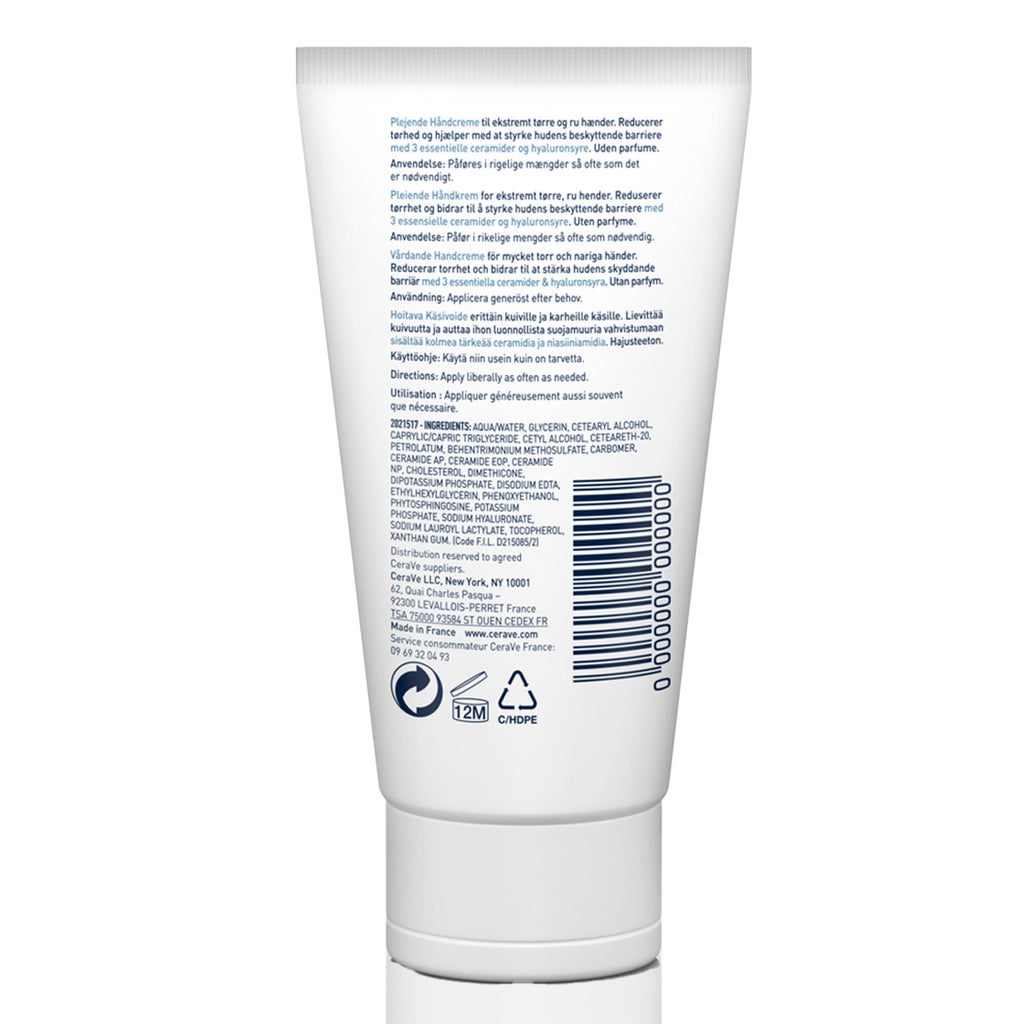 CeraVe Reparative Hand Cream  | Hand Cream for Dry and Rough Hands with Hyaluronic acid and Ceramides  | Fragrance Free | 1.69Oz, 50 ML