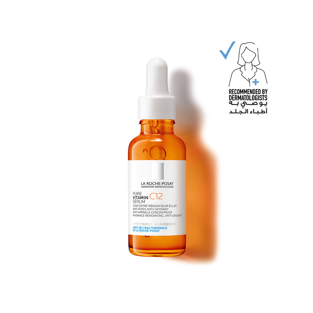 La Roche Posay 12% Pure Vitamin C Anti-Aging 30ML Face Serum with Hyaluronic Acid & Salicylic Acid; Boosts Skin Regeneration and reduces Appearance of Wrinkles
