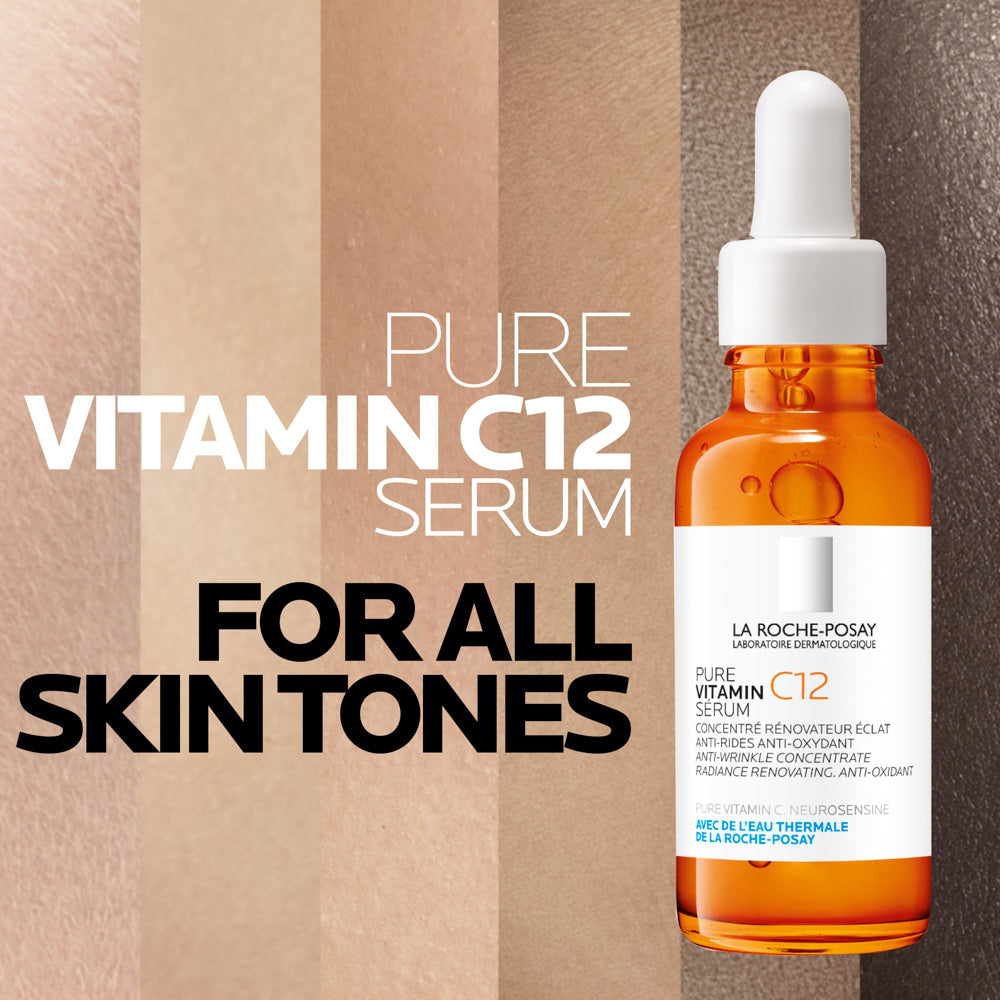 La Roche Posay 12% Pure Vitamin C Anti-Aging 30ML Face Serum with Hyaluronic Acid & Salicylic Acid; Boosts Skin Regeneration and reduces Appearance of Wrinkles