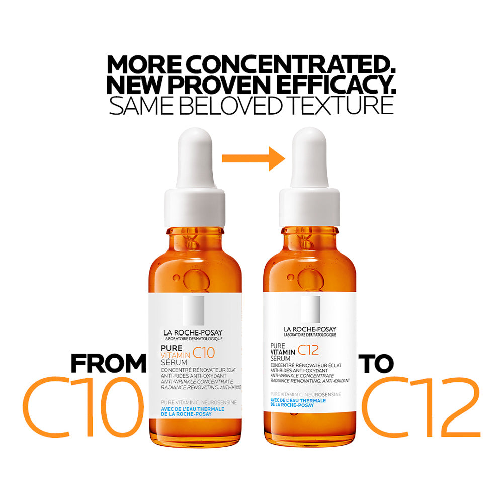 La Roche Posay 12% Pure Vitamin C Anti-Aging 30ML Face Serum with Hyaluronic Acid & Salicylic Acid; Boosts Skin Regeneration and reduces Appearance of Wrinkles