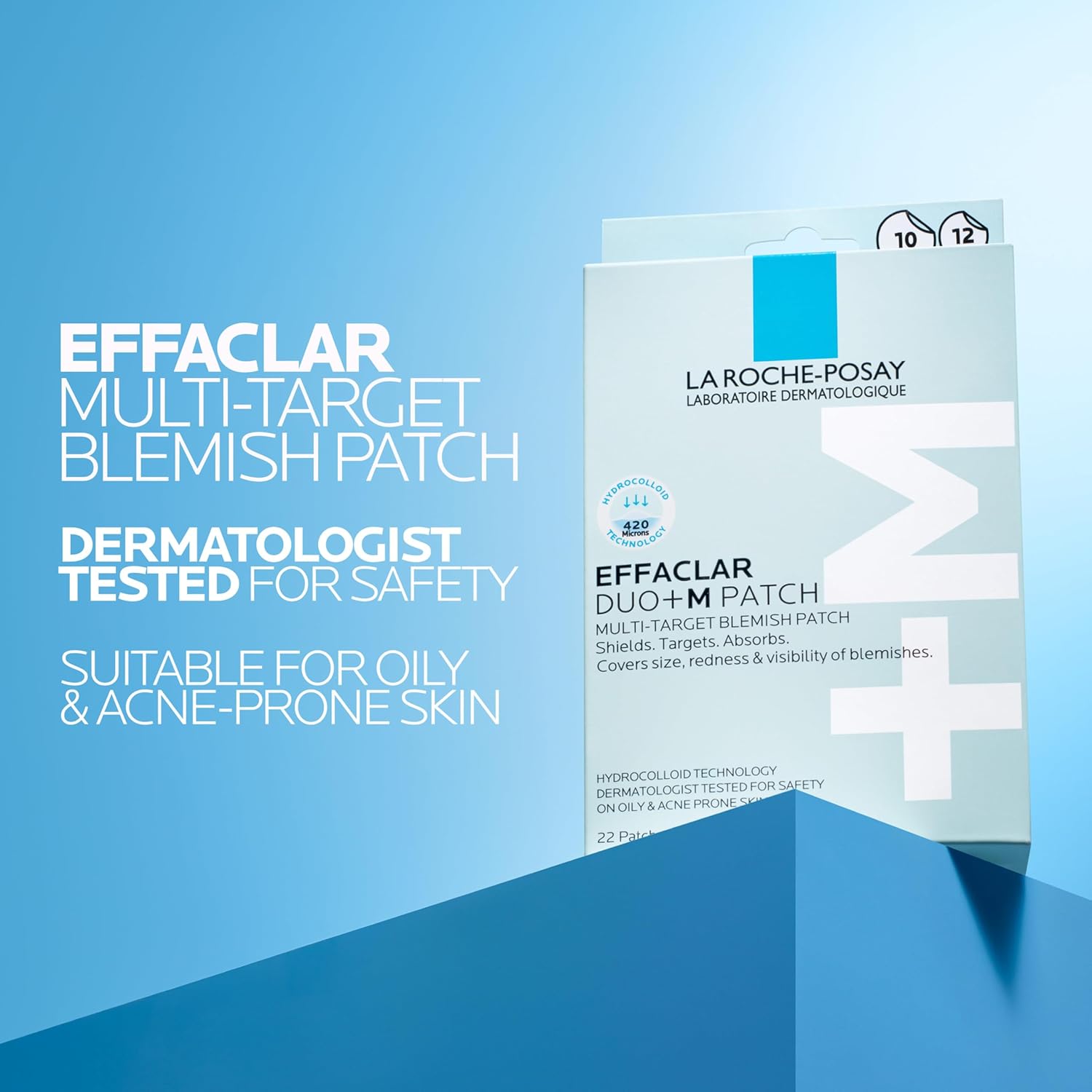 La Roche-Posay Effaclar Effaclar Duo+M 3H Invisible Pimple Patch Spot Treatment For Acne-Prone Skin, 22 Patches per Pack