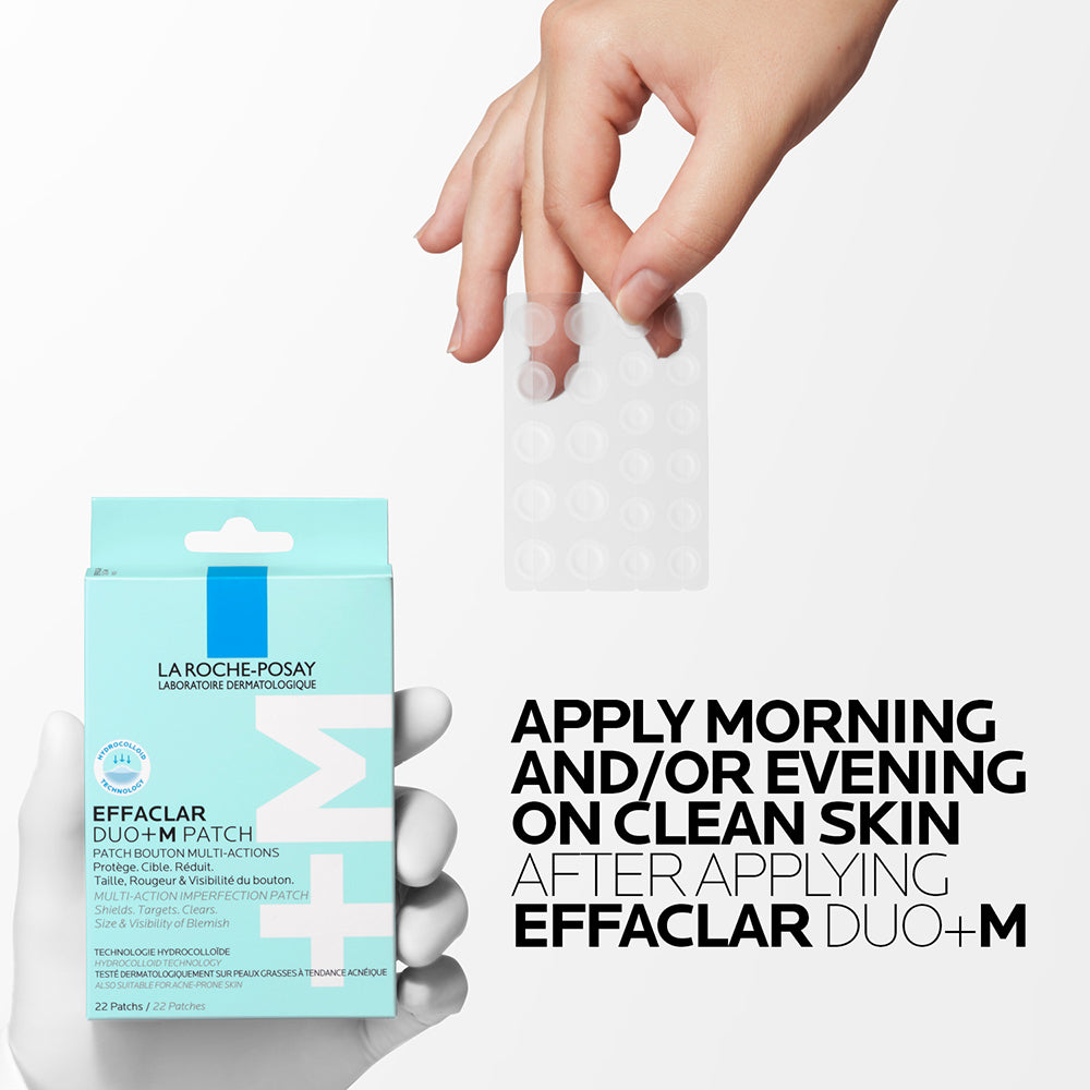 La Roche-Posay Effaclar Effaclar Duo+M 3H Invisible Pimple Patch Spot Treatment For Acne-Prone Skin, 22 Patches per Pack