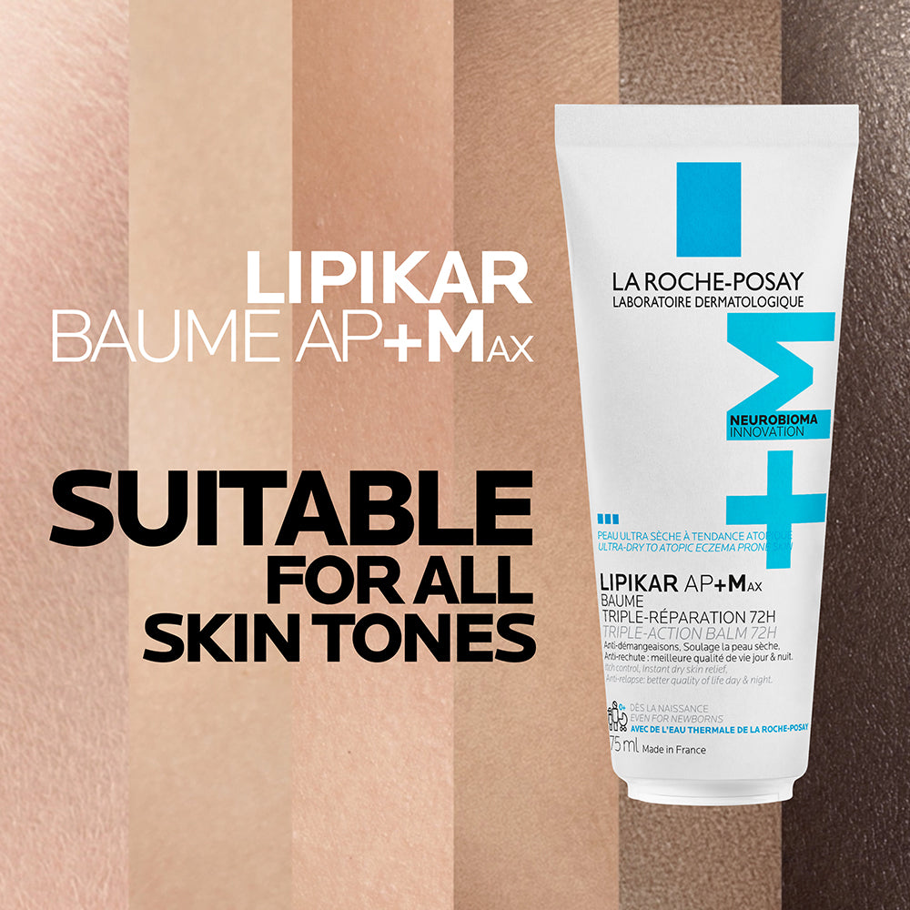 La Roche-Posay LIPIKAR Balm AP+Max Triple-Action Balm with Neurobioma for Ultra-Dry to Atopic Eczema-Prone Skin 75ML