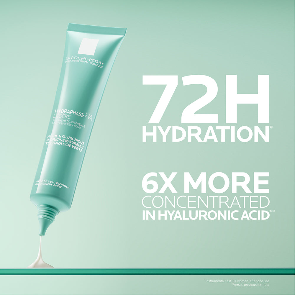La Roche Posay Hydraphase HA Light Daily Face Moisturiser 40ml, Suitable for Normal to Dry & Dehydrated Skin, With Hyaluronic Acid, Fast-Absorbing Day & Night Cream, Non-Greasy, Non-Comedogenic