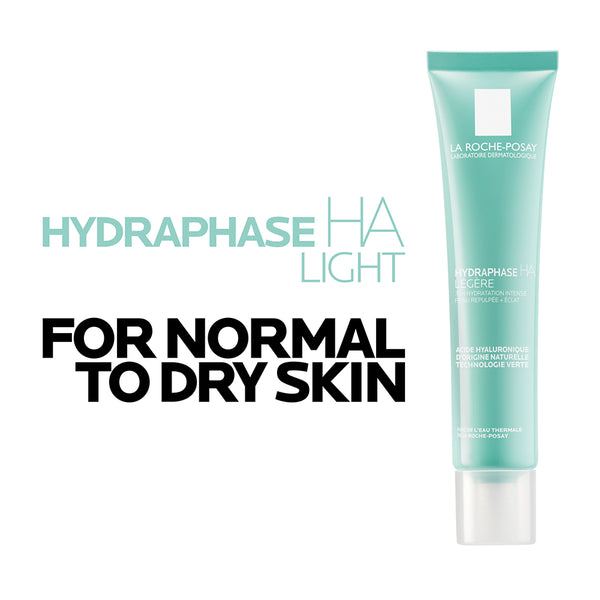 La Roche Posay Hydraphase HA Light Daily Face Moisturiser 40ml, Suitable for Normal to Dry & Dehydrated Skin, With Hyaluronic Acid, Fast-Absorbing Day & Night Cream, Non-Greasy, Non-Comedogenic