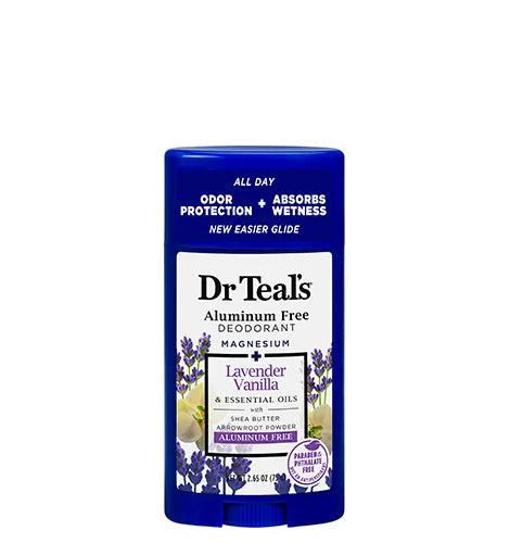 Dr. Teal's Aluminum Free Deodorant, Lavender Vanilla with Essential Oils, 2.65 oz