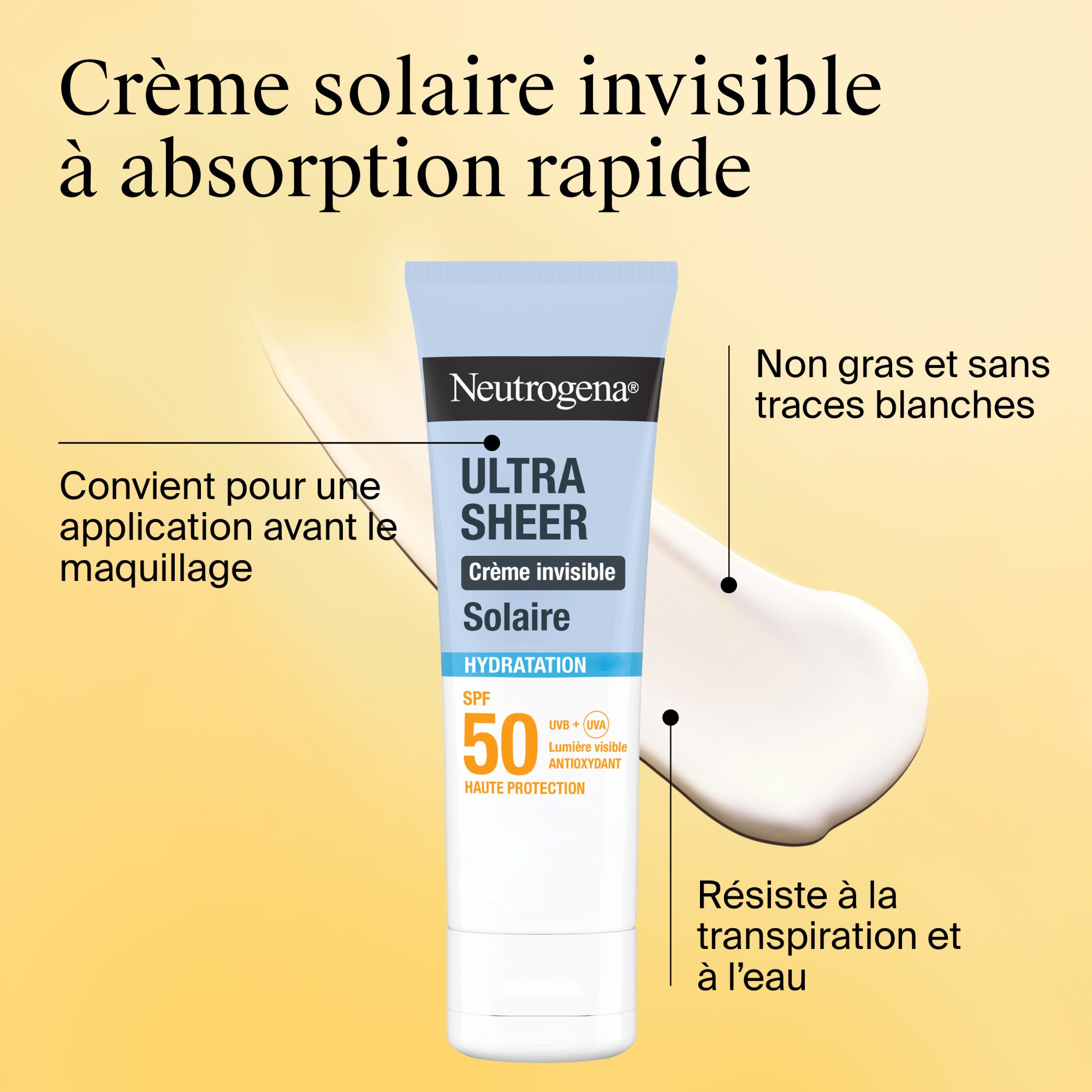 Neutrogena Ultra Sheer Invisible Cream Sunscreen SPF50