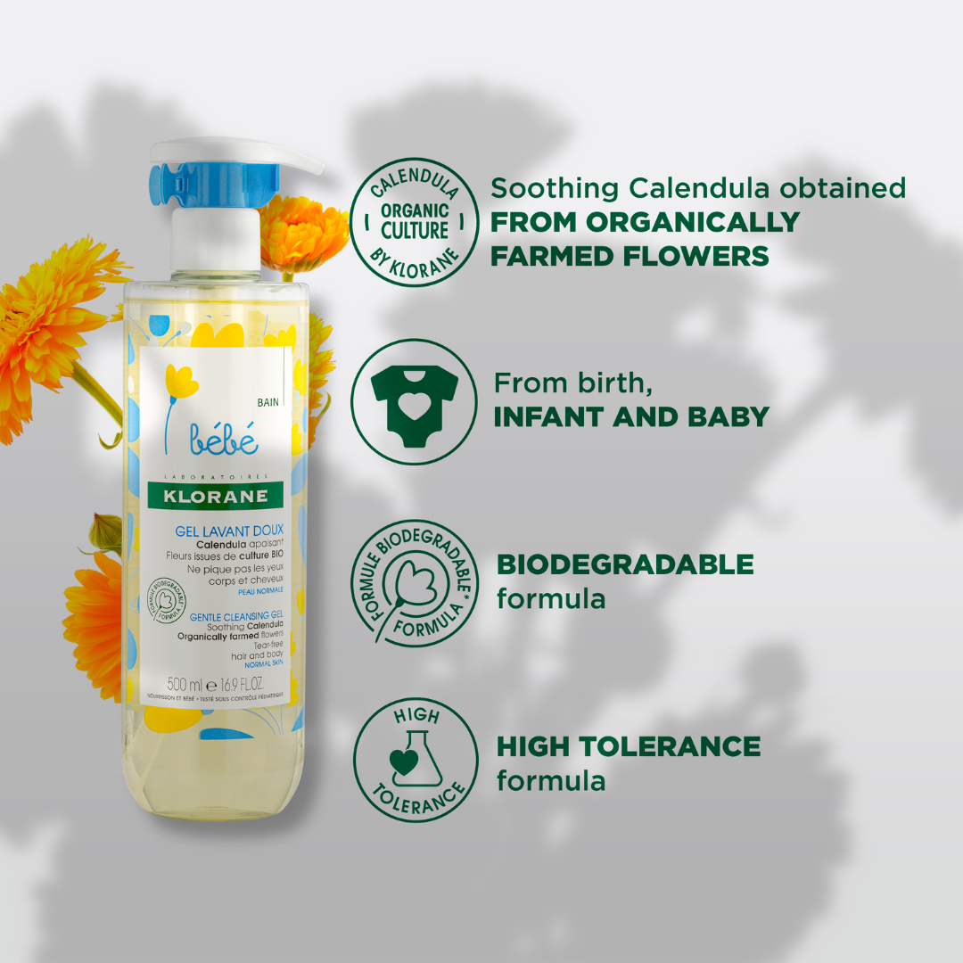 Buy Klorane Baby Certified Organic Change Cream and get a free 500ml Gentle Foaming gel