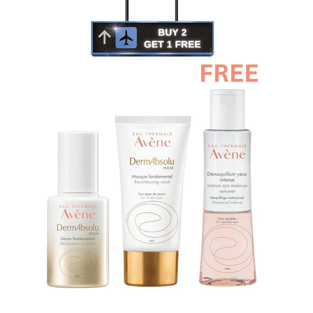 Buy 2 get 1: AVENE EAU THERMALE DERMABSOLU MASK 75ML + AVENE EAU THERMALE DERMABSOLU SERUM 30ML + AVENE EAU THERMALE DEMAQUILLANT YEUX INTENSE 125ML