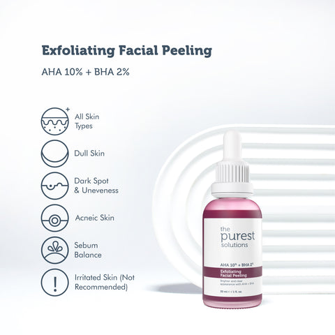 Exfoliating Facial Peeling AHA 10% + BHA 2% Peeling Solution